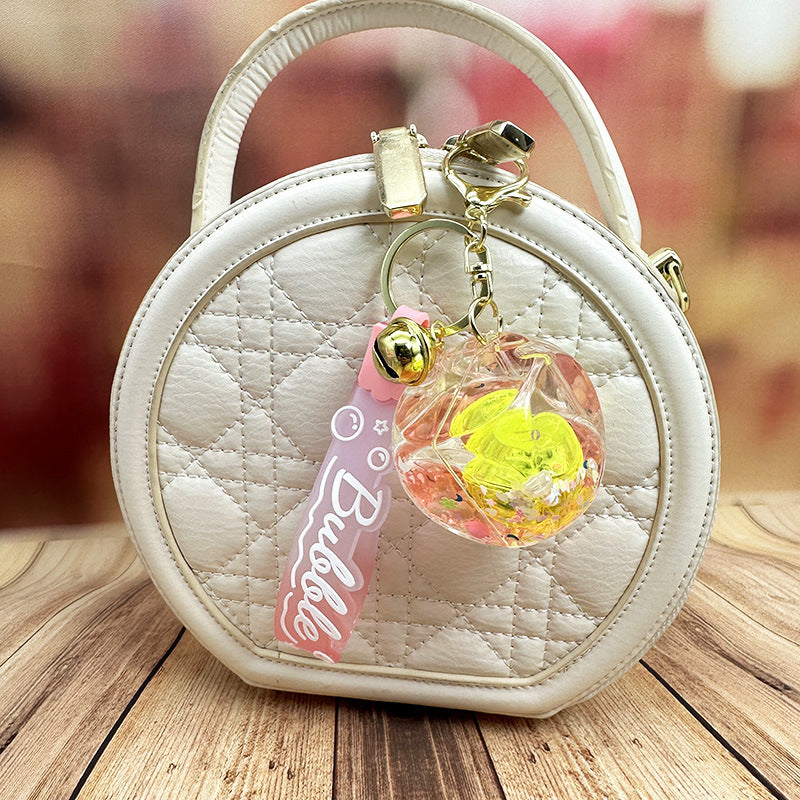 Wholesale Acrylic Oil in Night Light Flashing Square Drifting Bottles Keychain